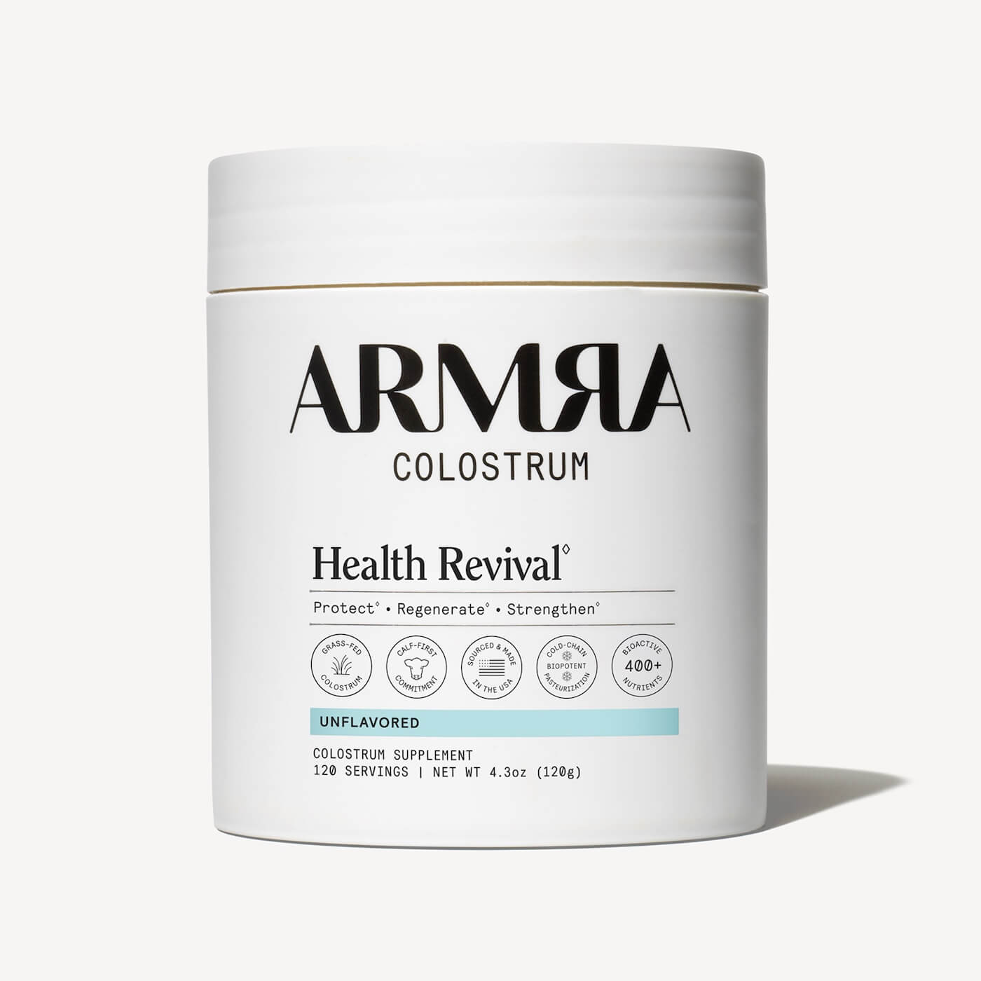 ARMRA Colostrum Powder&nbsp;Unflavored | Gut Health &amp; Bloating | Skin &amp; Hair | Immunity | Keto, Gluten &amp; Fat-Free | 120 Servings