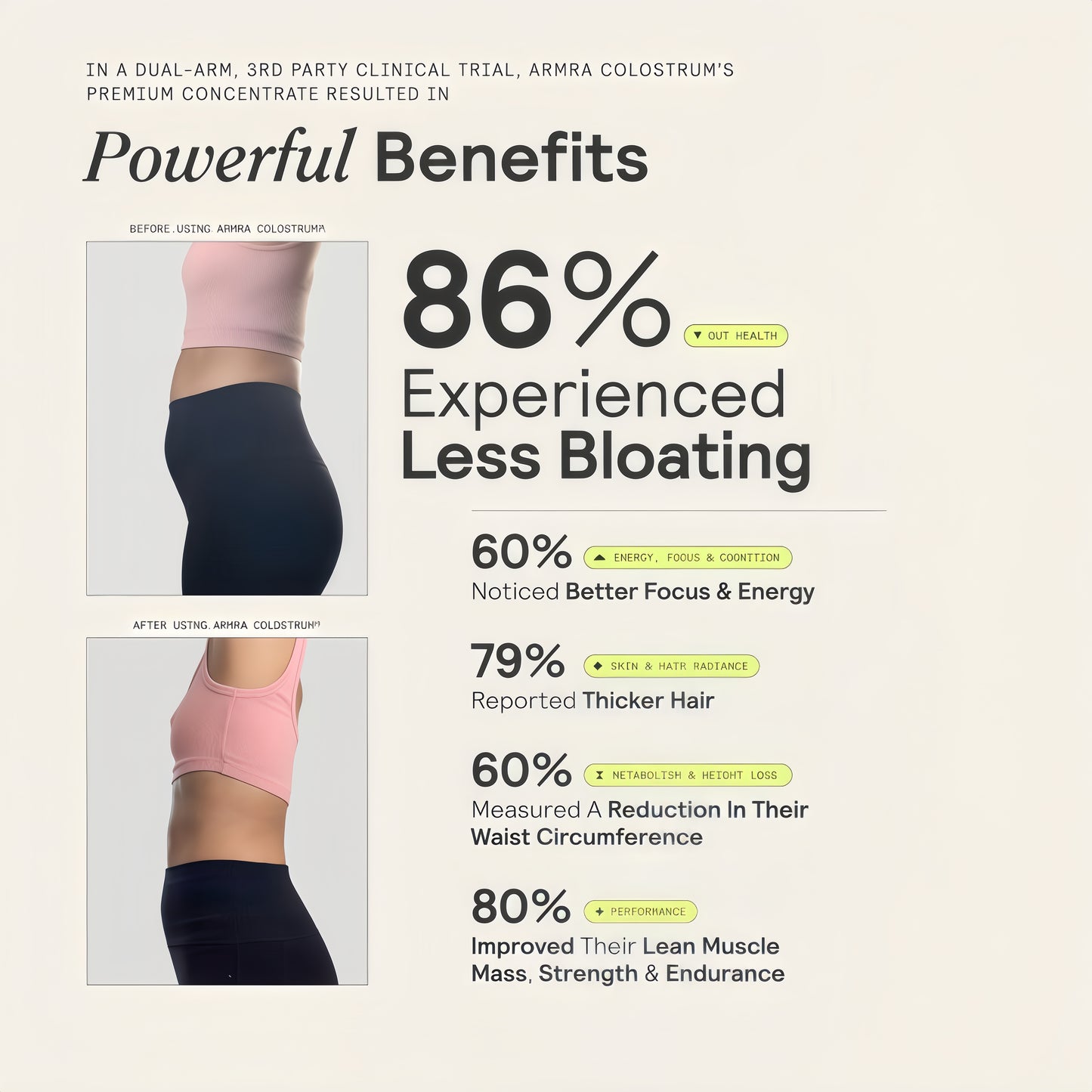 ARMRA Colostrum Powder&nbsp;Unflavored | Gut Health &amp; Bloating | Skin &amp; Hair | Immunity | Keto, Gluten &amp; Fat-Free | 120 Servings